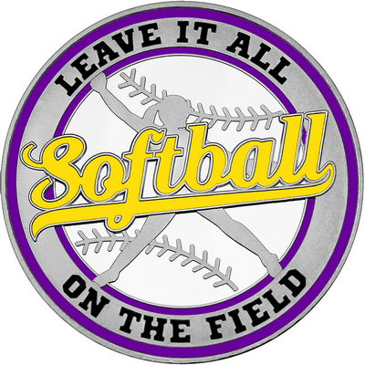 Yellow "Softball" with Purple Outer Circular Borders